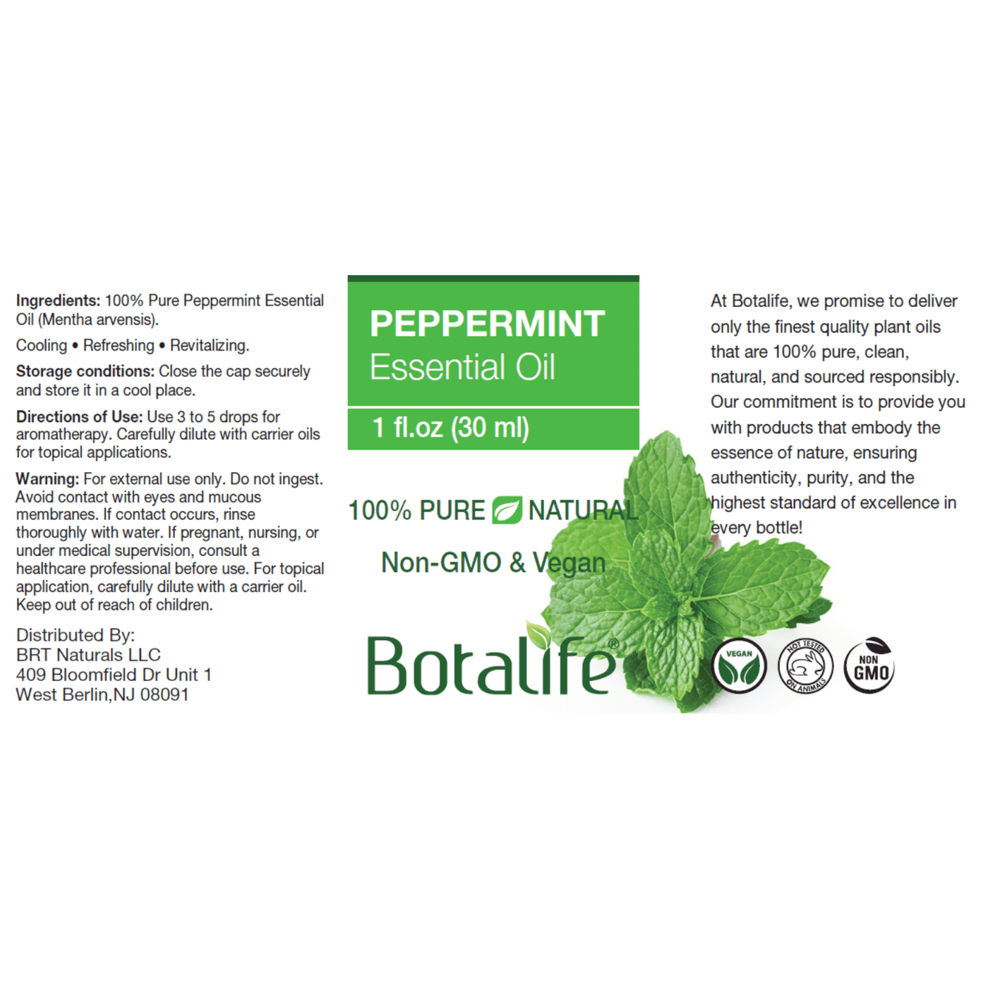 peppermint oil for indoor plants Peppermint Oil (1oz) for Energy, Focus, and Aromatherapy – Botalife USA